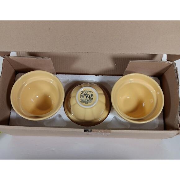 Set Of 3 Celebrating Home Stoneware Collection Bowls Somerset Harvest Yellow - Picture 1 of 10